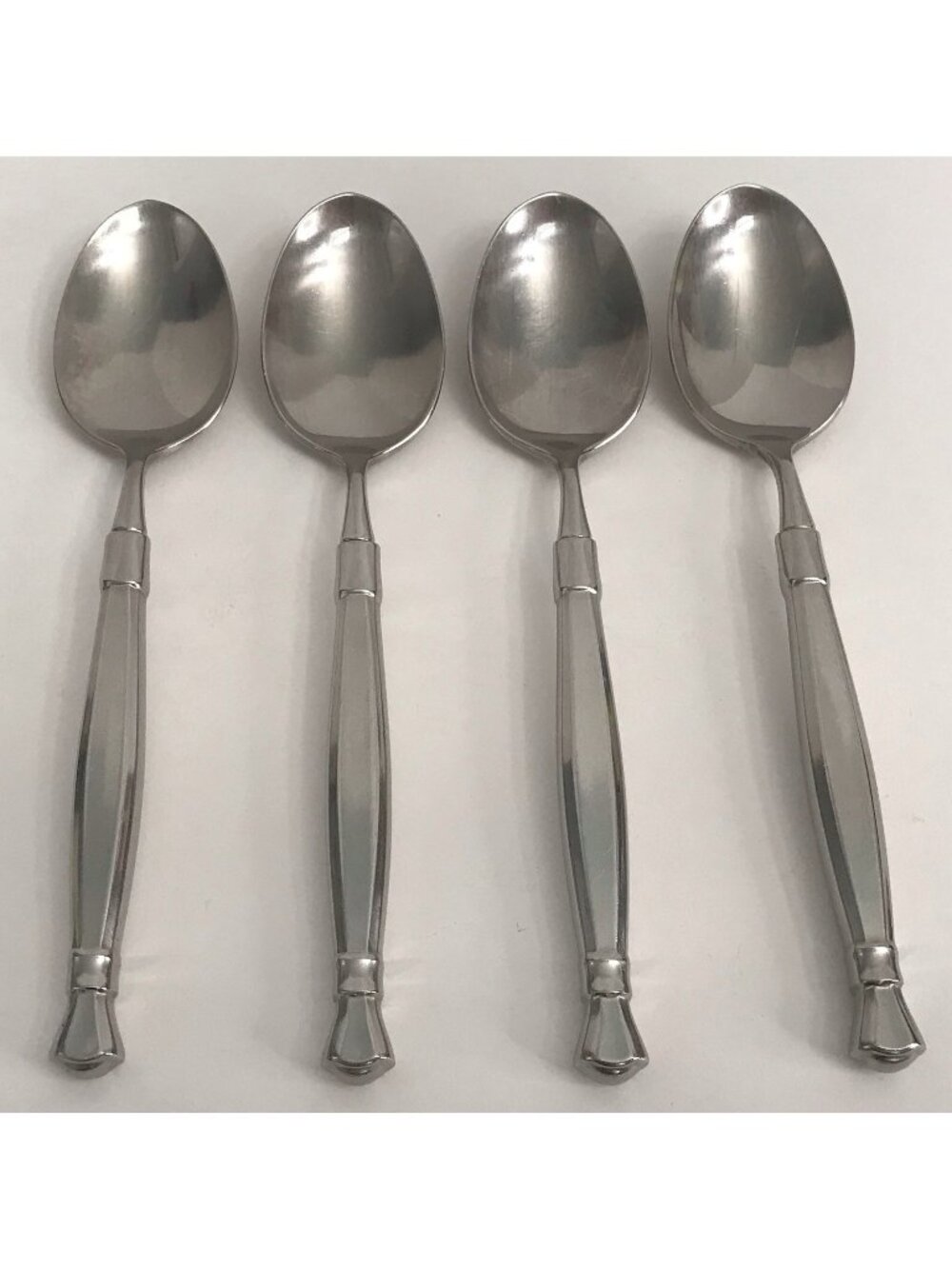 Vintage Oneida Act II Cube Soup Spoon 7” Lot Of 4 Tablespoons Stainless Flatware